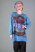 1157 L/S Studio Tunic Blue Red Horse-P