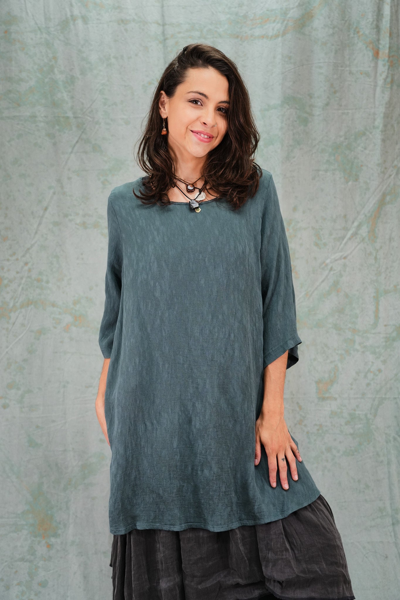 1210 Luxe Crinkled Rayon Tunic Urban-U