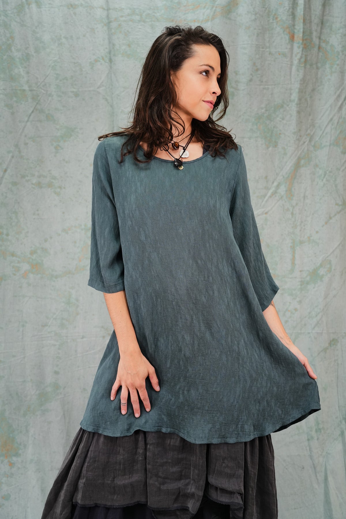 1210 Luxe Crinkled Rayon Tunic Urban-U