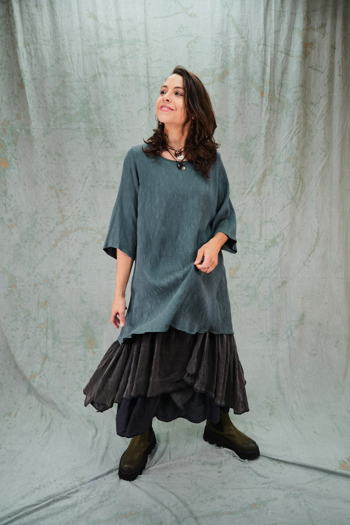 1210 Luxe Crinkled Rayon Tunic Urban-U