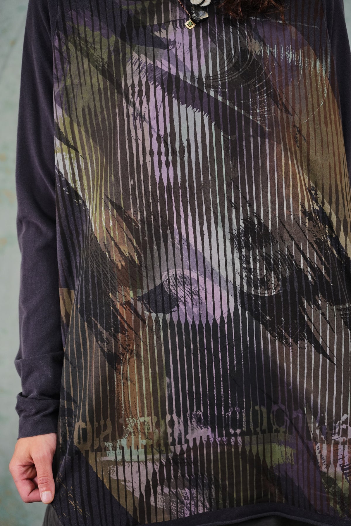 1259-B Journey Tunic Smoke Brushstroke Mona-P