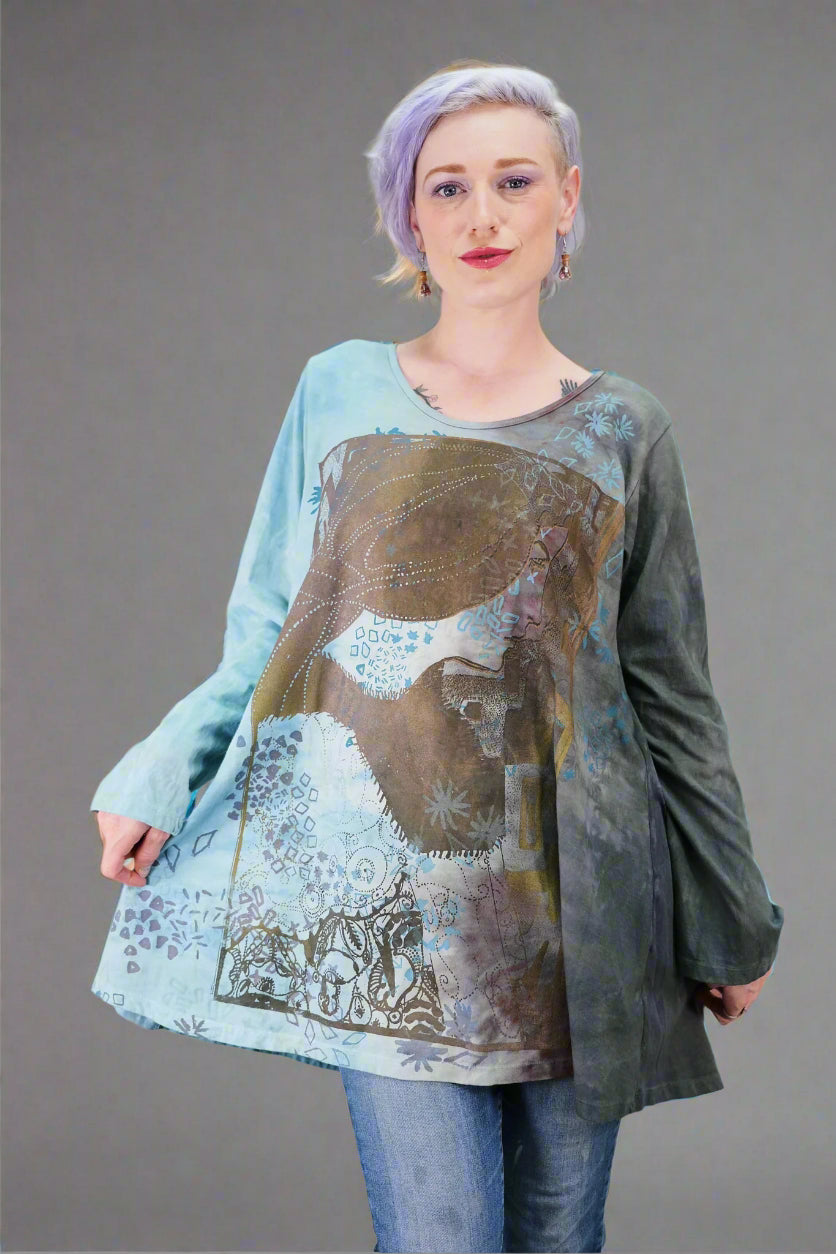 1613HD Rilassante Tunic Sky and Soot Tranquility-P