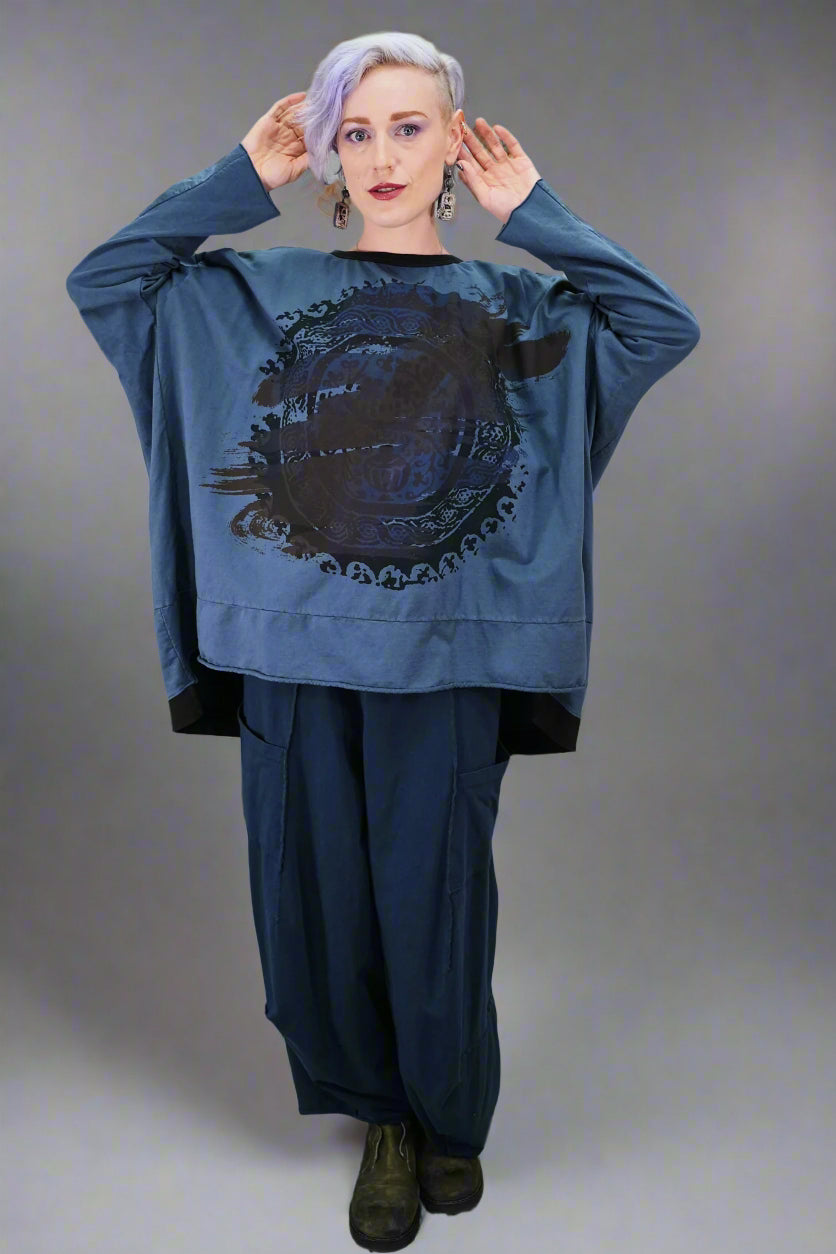 2321 Contrast Bind Sweatshirt India Ink Alchemy Mandala-P