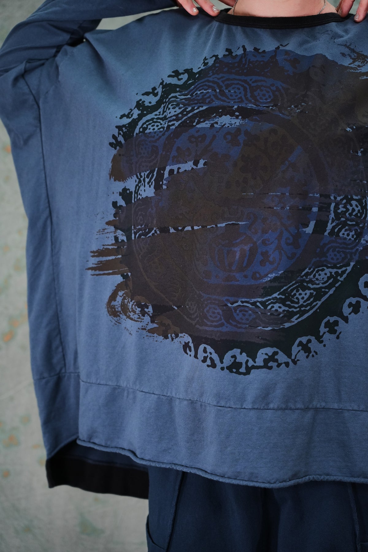 2321 Contrast Bind Sweatshirt India Ink Alchemy Mandala-P