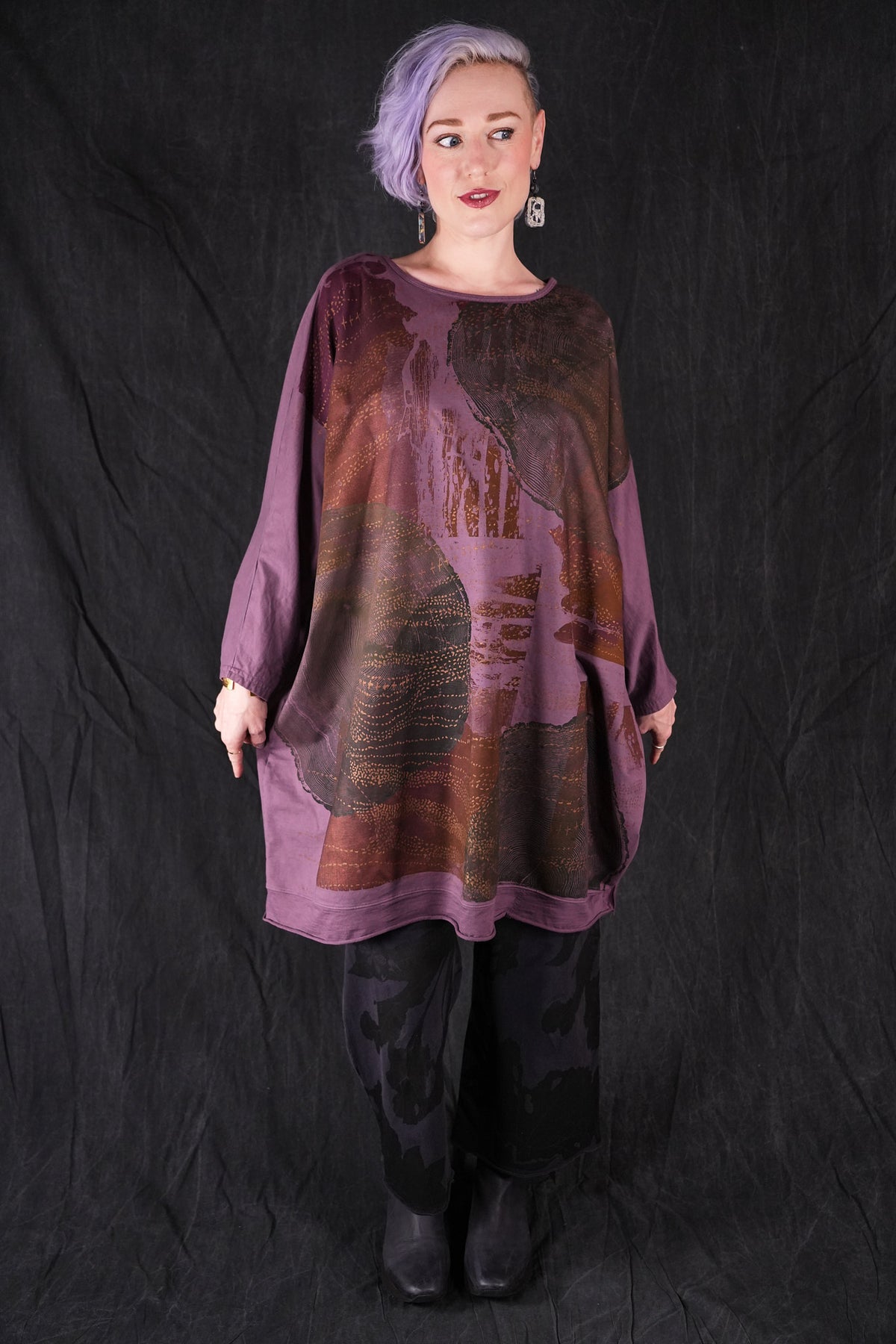 2354-2 Traveler Sweatshirt Plum Tree Rings-P