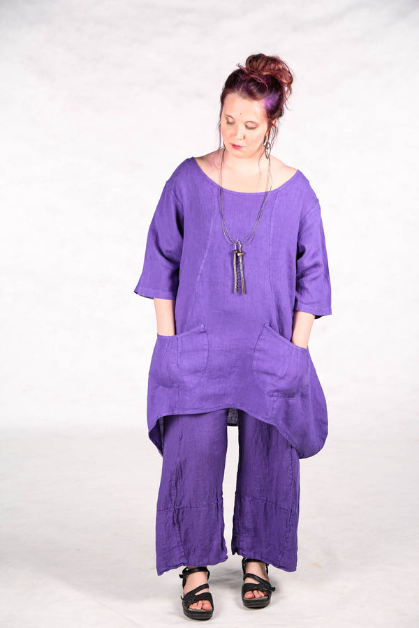 2265 Pinch Pocket Tunic Violet Unprinted - Blue Fish Clothing