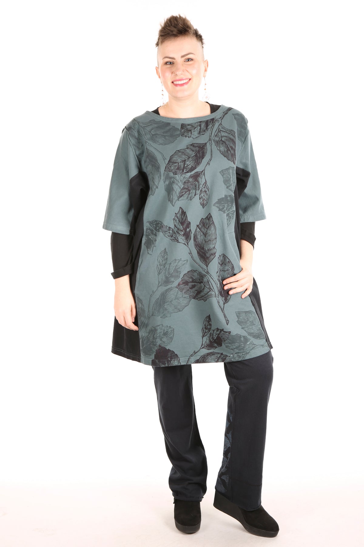 2250 Sketchbook Tunic/ Sweatshirt Dress- Petrol